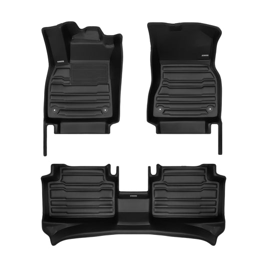 A set of black TuxMat car floor mats for Audi Q6 e-Tron/SQ6 e-Tron models.