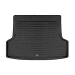 A set of black TuxMat trunk mats for Subaru WRX models.