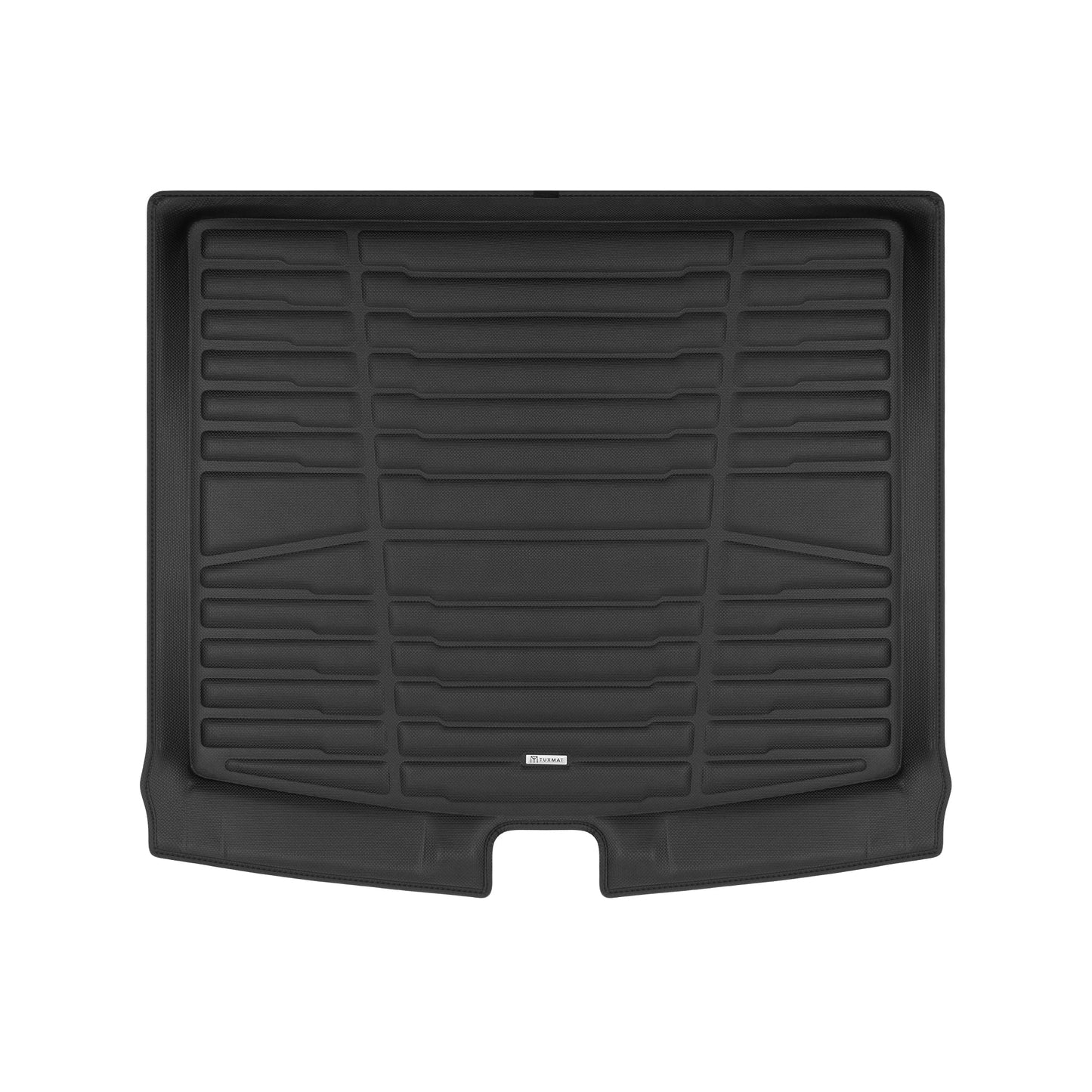 A set of black TuxMat trunk mats for Jeep Compass models.