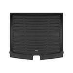 A set of black TuxMat trunk mats for Jeep Compass models.