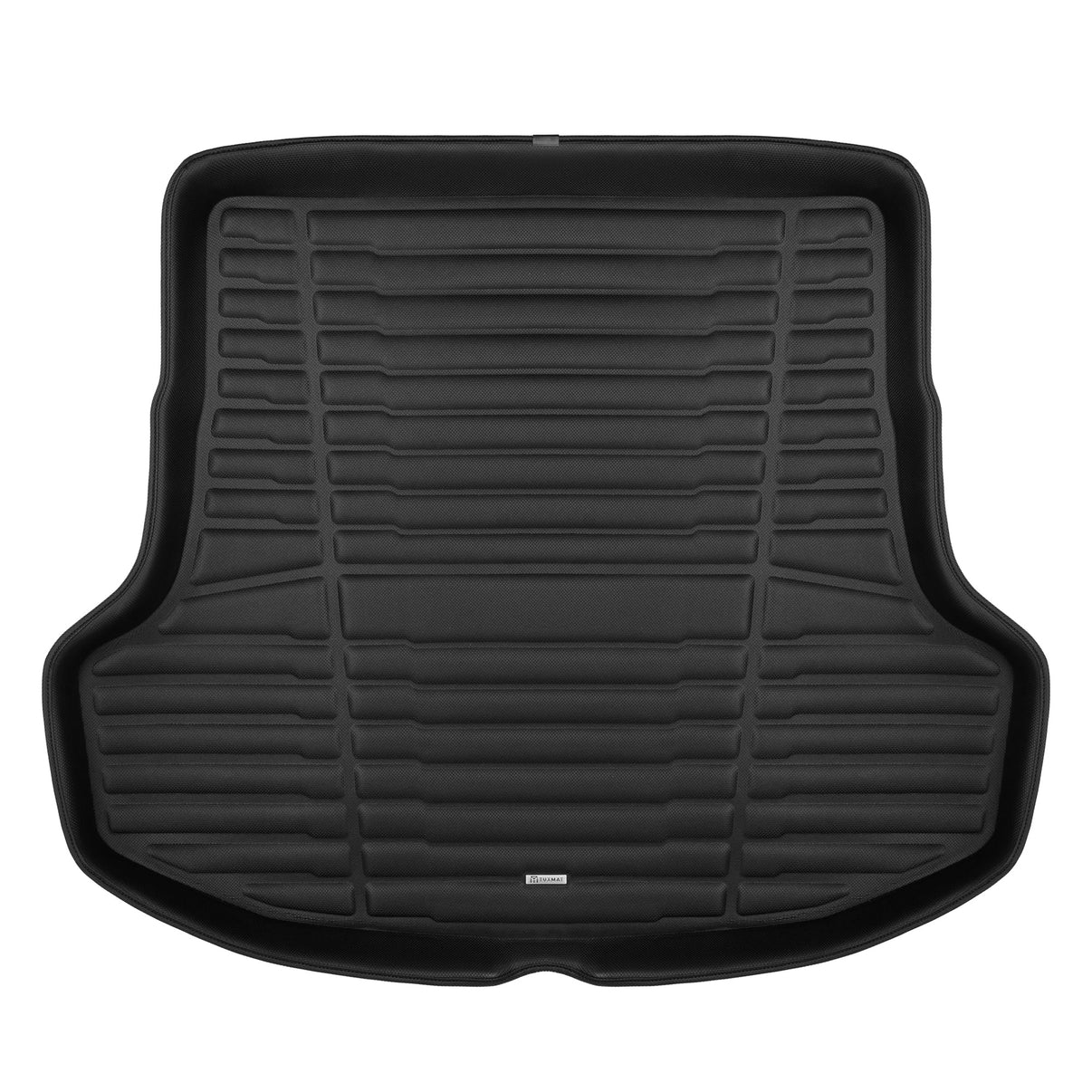 A set of black TuxMat trunk mats for Kia Stinger models.