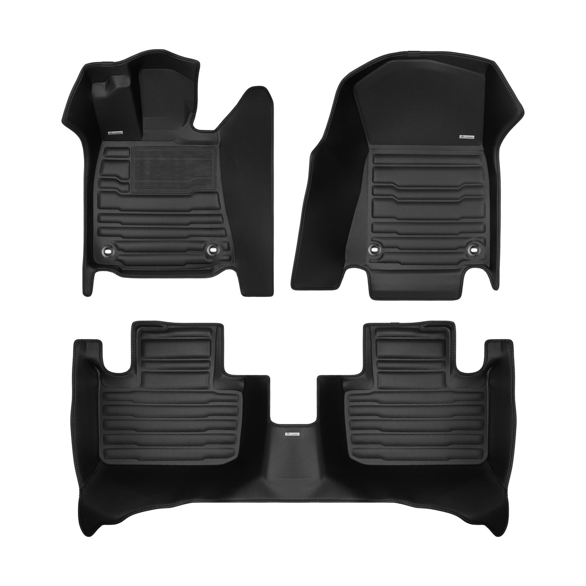 A set of black TuxMat car floor mats for Lexus IS models.