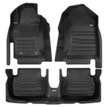A set of black TuxMat car floor mats for Subaru Impreza models.
