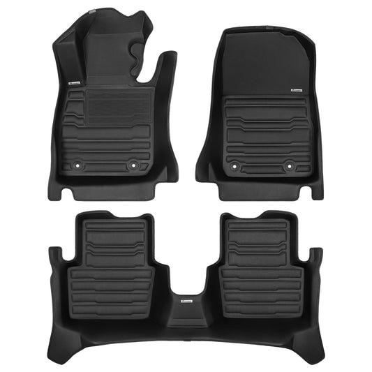 A set of black TuxMat car floor mats for Mazda CX-3 models.