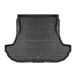 A set of black TuxMat trunk mats for Dodge Challenger models.