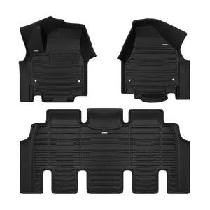 A set of black TuxMat car floor mats for Chrysler Pacifica models.