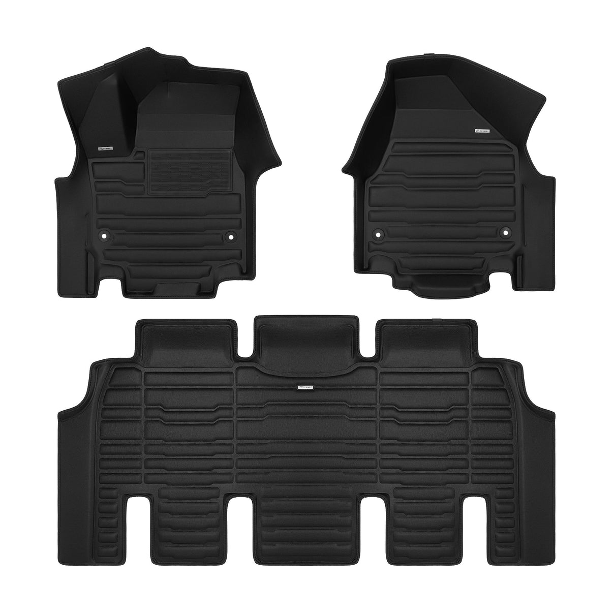 A set of black TuxMat car floor mats for Chrysler Pacifica models.
