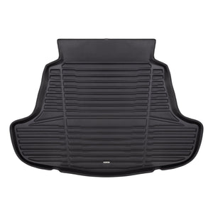 A set of black TuxMat trunk mats for Toyota Camry models.