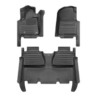 A set of black TuxMat car floor mats for Toyota Tundra models.