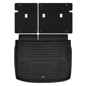 A set of black TuxMat trunk mats for Kia Forte models.