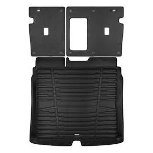 A set of black TuxMat trunk mats for Volvo C40 models.