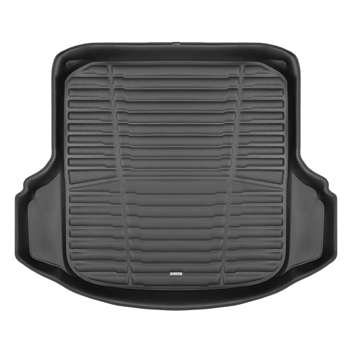 A set of black TuxMat trunk mats for Volkswagen Jetta models.