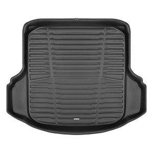 A set of black TuxMat trunk mats for Volkswagen Jetta models.