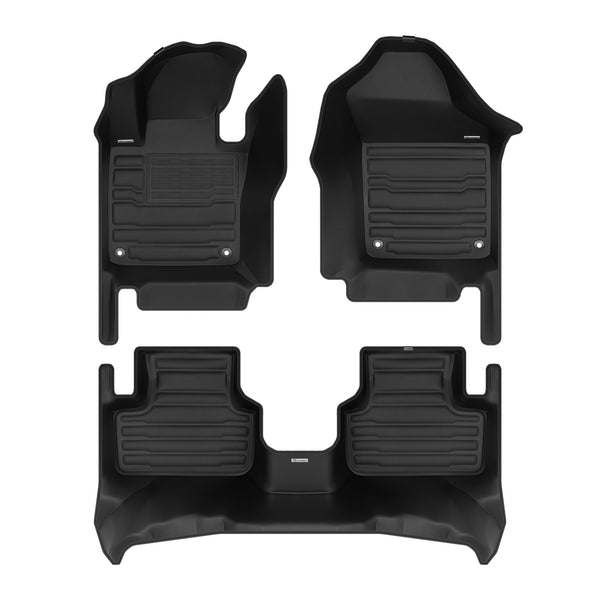 A set of black TuxMat car floor mats for Volvo XC60 models.