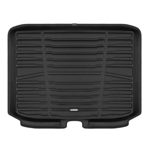 A set of black TuxMat trunk mats for Toyota Corolla models.