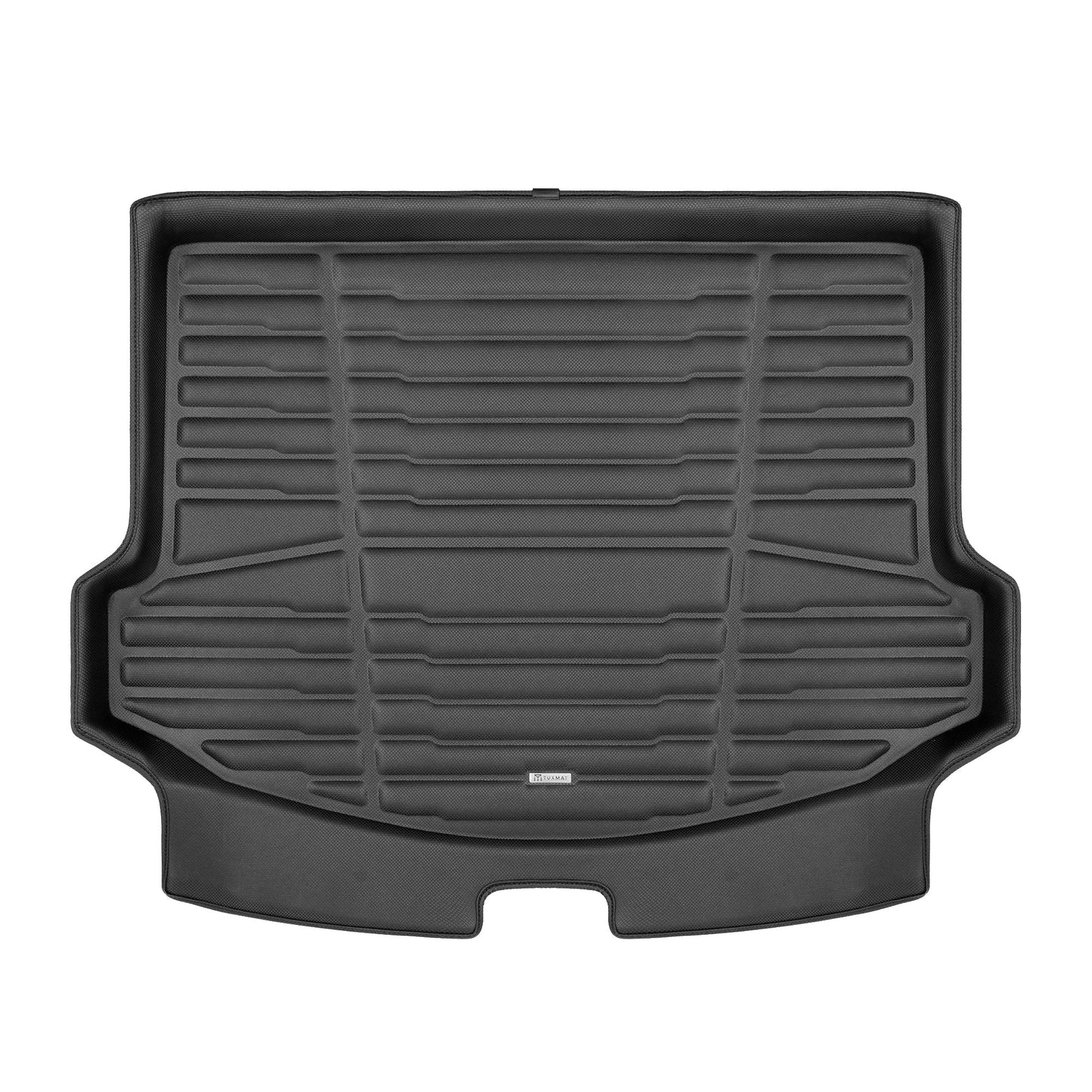 A set of black TuxMat trunk mats for Jaguar E-Pace models.