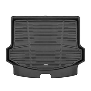 A set of black TuxMat trunk mats for Jaguar E-Pace models.