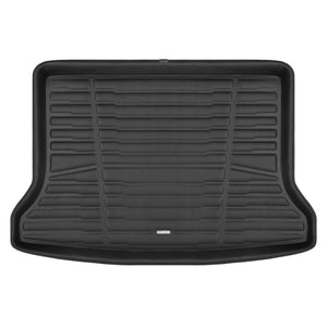 A set of black TuxMat trunk mats for Hyundai Accent models.