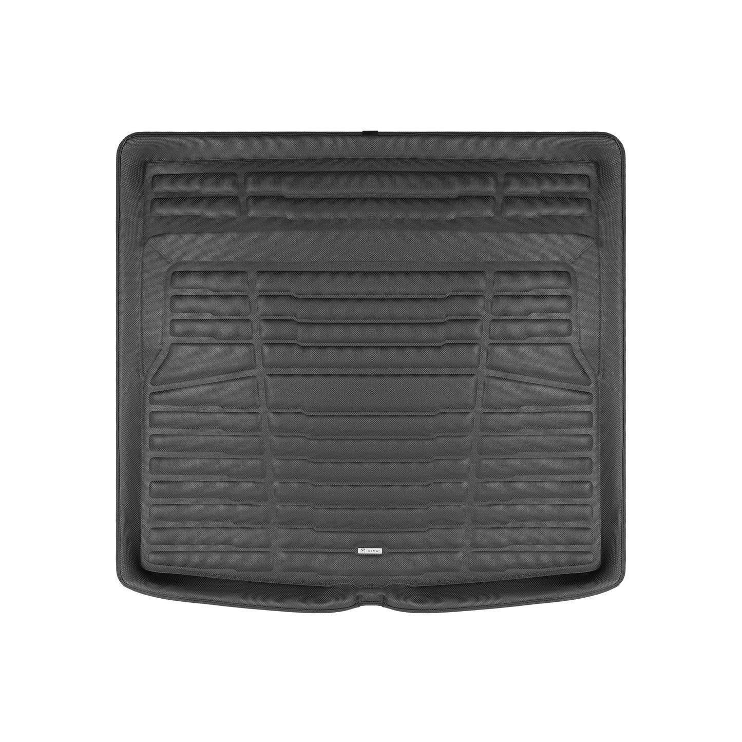 A set of black TuxMat trunk mats for Volvo S60 models.