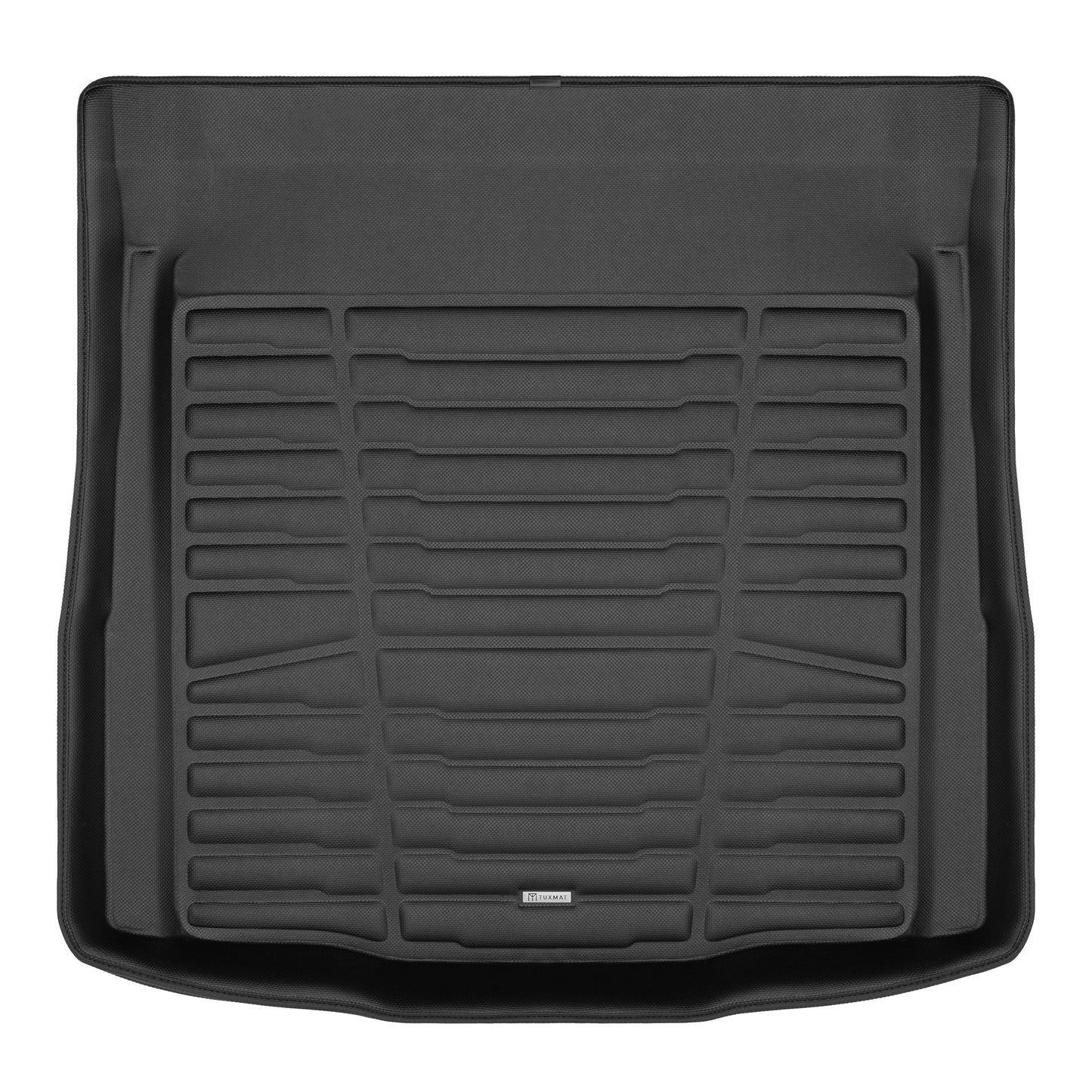 A set of black TuxMat trunk mats for BMW 4-Series models.