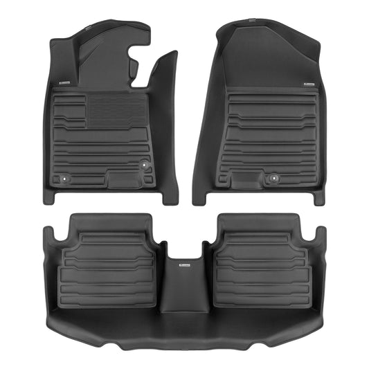 A set of black TuxMat car floor mats for Hyundai Sonata models.