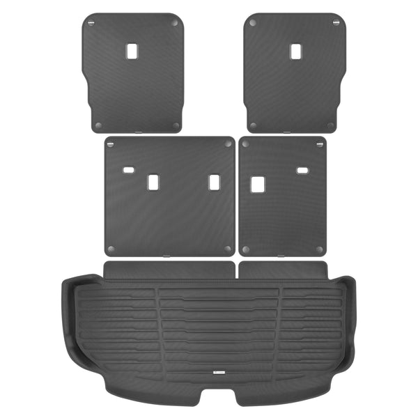 A set of black TuxMat trunk mats for Kia Telluride models.