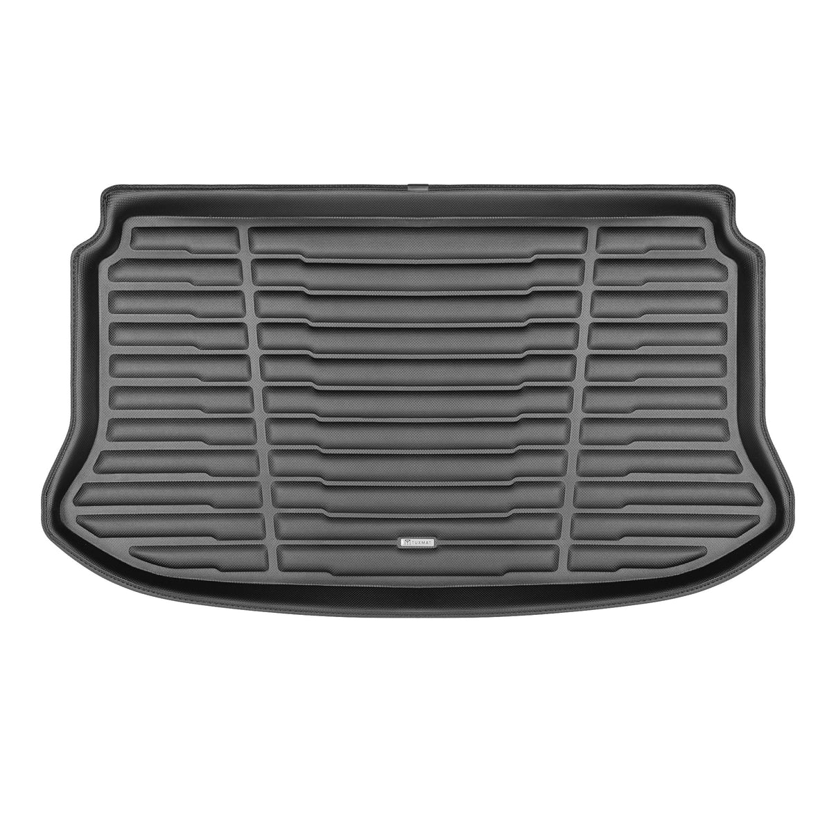 A set of black TuxMat trunk mats for Hyundai Venue models.