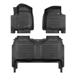 A set of black TuxMat car floor mats for Chevrolet Silverado 1500 models.