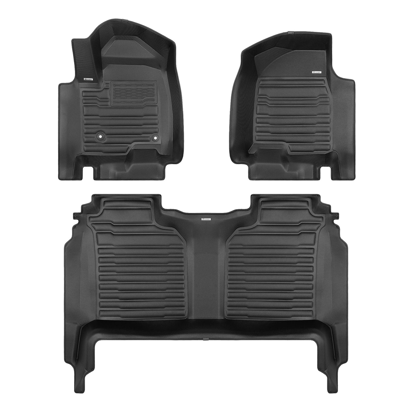 A set of black TuxMat car floor mats for GMC Sierra HD models.
