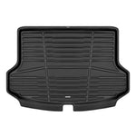 A set of black TuxMat trunk mats for Kia Seltos models.