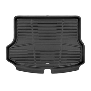 A set of black TuxMat trunk mats for Kia Seltos models.