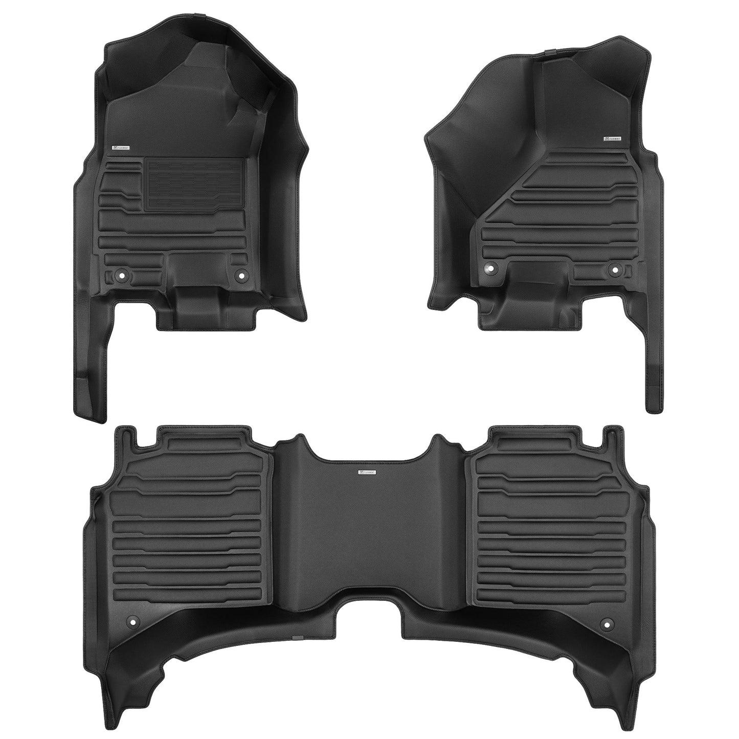 A set of black TuxMat car floor mats for Dodge Ram 2500 models.