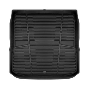 A set of black TuxMat trunk mats for Audi e-tron models.