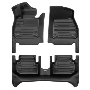 A set of black TuxMat car floor mats for BMW 2-Series models.