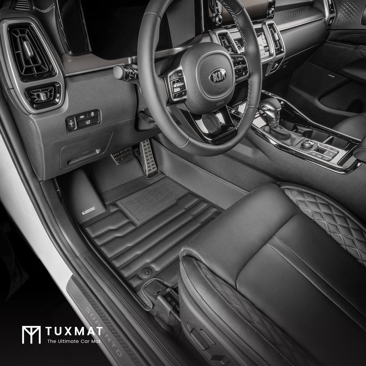 3D Molded TPE Floor Mat Set – Fits Kia Sorento 2010-2016 (Black, 4-Piece)
