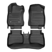 A set of black TuxMat car floor mats for Chevrolet TrailBlazer models.