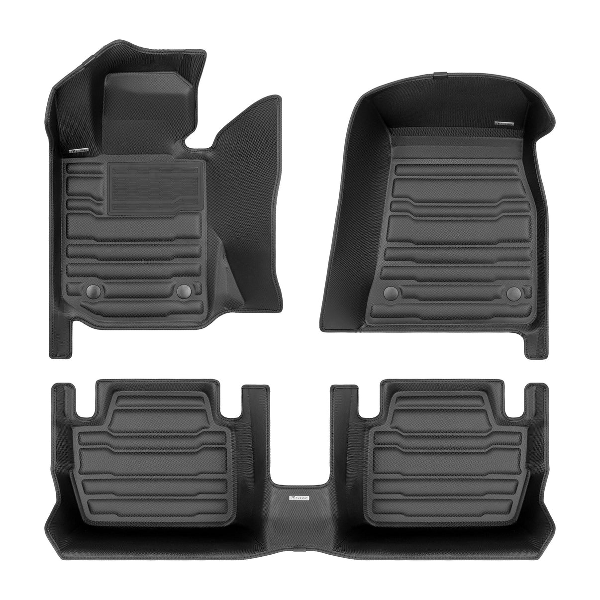 A set of black TuxMat car floor mats for BMW 4-Series models.