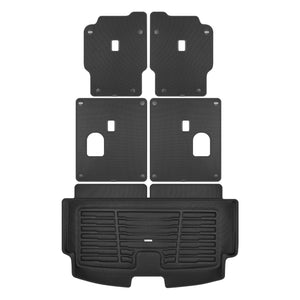 A set of black TuxMat trunk mats for Acura MDX models.