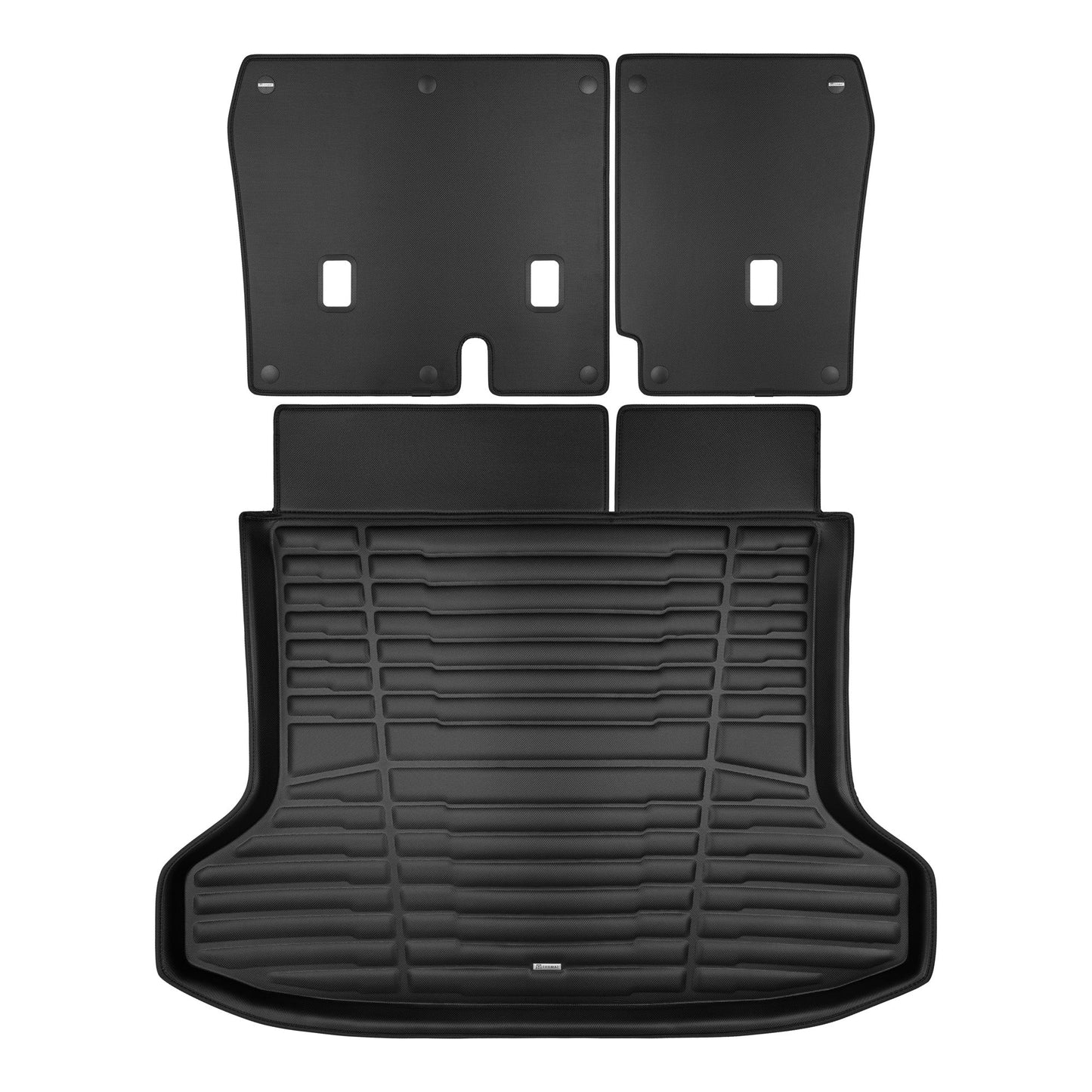 A set of black TuxMat trunk mats for Infiniti QX55 models.
