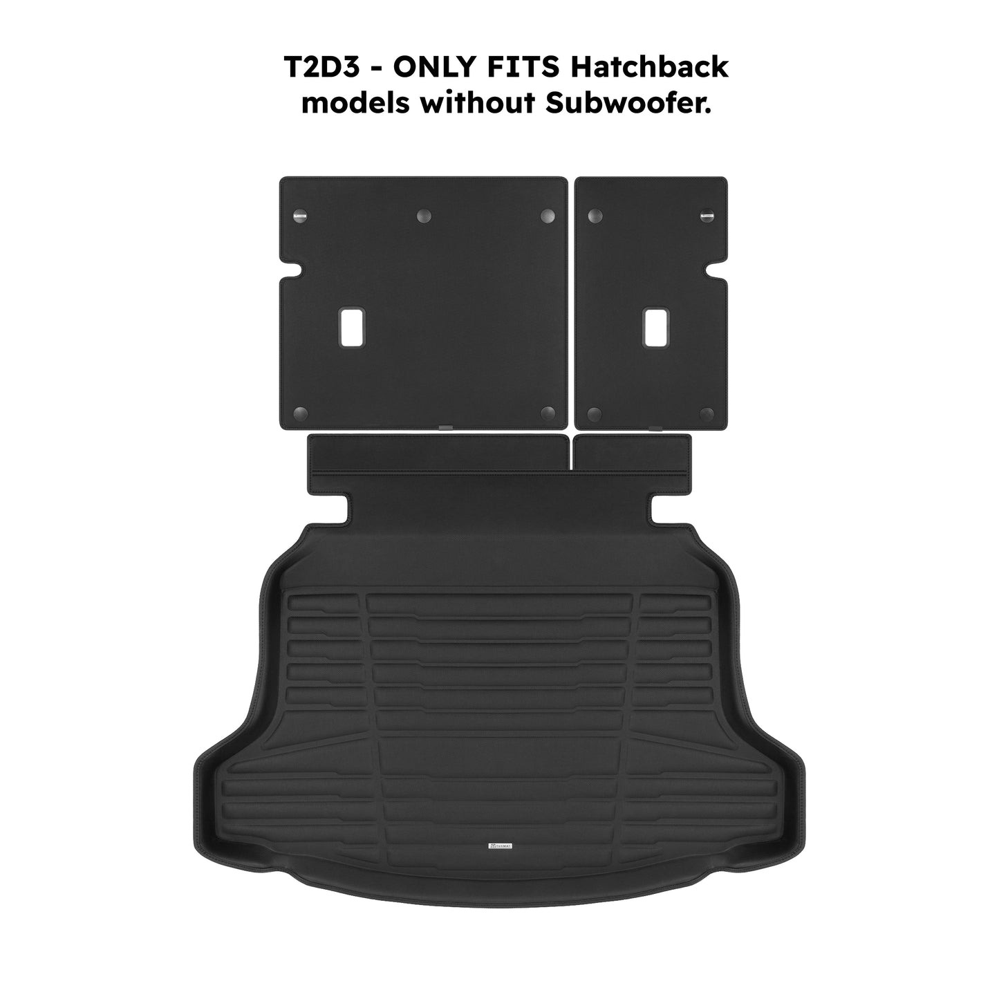 A set of black TuxMat trunk mats for Honda Civic models.