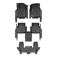 A set of black TuxMat car floor mats for Jeep Grand Cherokee L models.