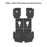 A set of black TuxMat trunk mats for Jeep Grand Cherokee L models.