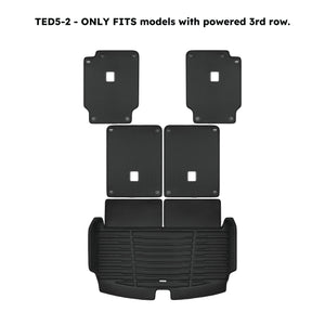 A set of black TuxMat trunk mats for Jeep Grand Cherokee L models.