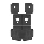 A set of black TuxMat trunk mats for Jeep Grand Cherokee L models.