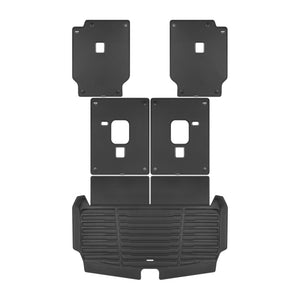 A set of black TuxMat trunk mats for Jeep Grand Cherokee L models.