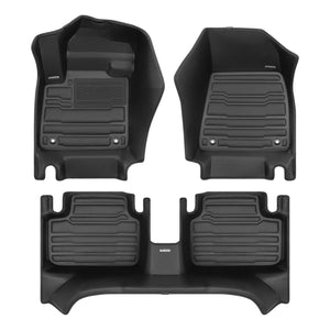 A set of black TuxMat car floor mats for Volvo EC40 models.