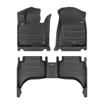 A set of black TuxMat car floor mats for Hyundai Santa Cruz models.