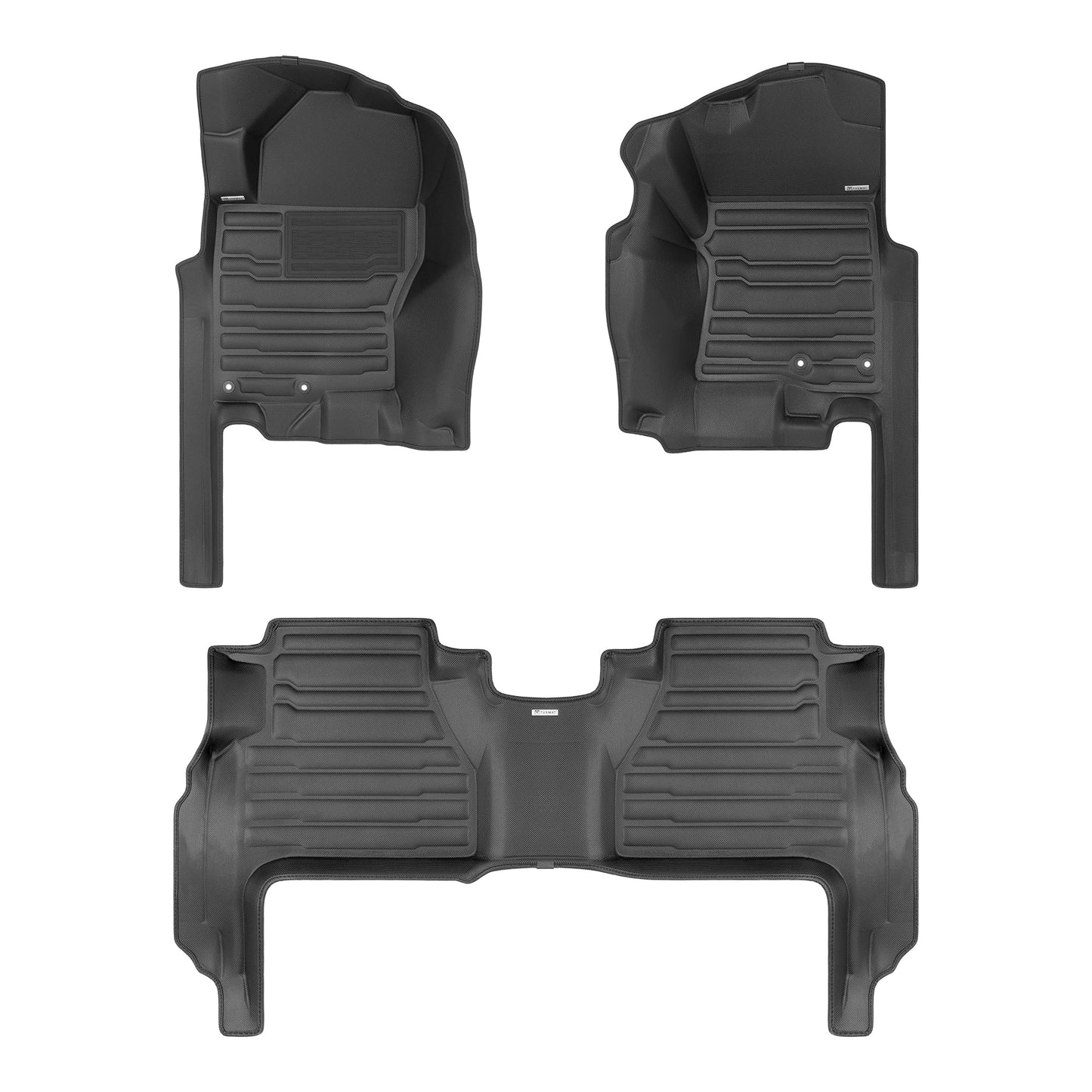 A set of black TuxMat car floor mats for Nissan Frontier models.