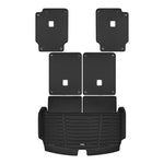 A set of black TuxMat trunk mats for Jeep Grand Cherokee L models.
