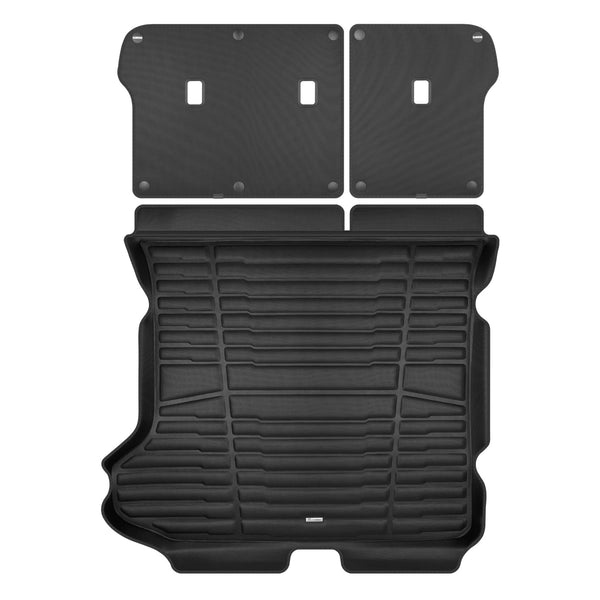 A set of black TuxMat trunk mats for Kia EV6 models.